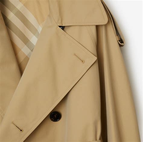 burberry quilted button trench|Short Gabardine Hamilton Trench Coat in Flax .